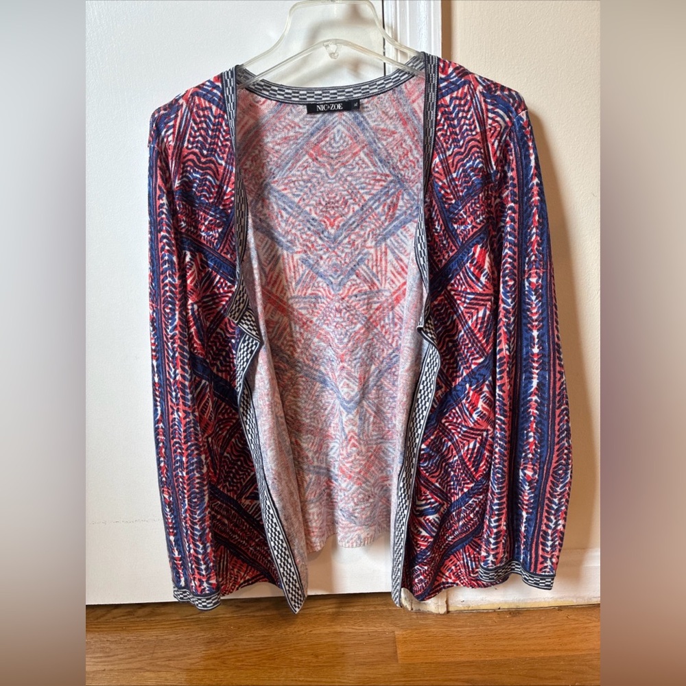 Nic + Zoe open front cardigan, linen blend size XL